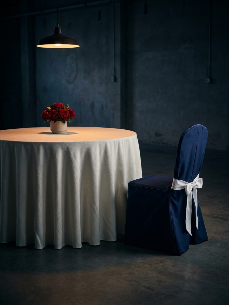 Event table linen and chair covers by ZAF