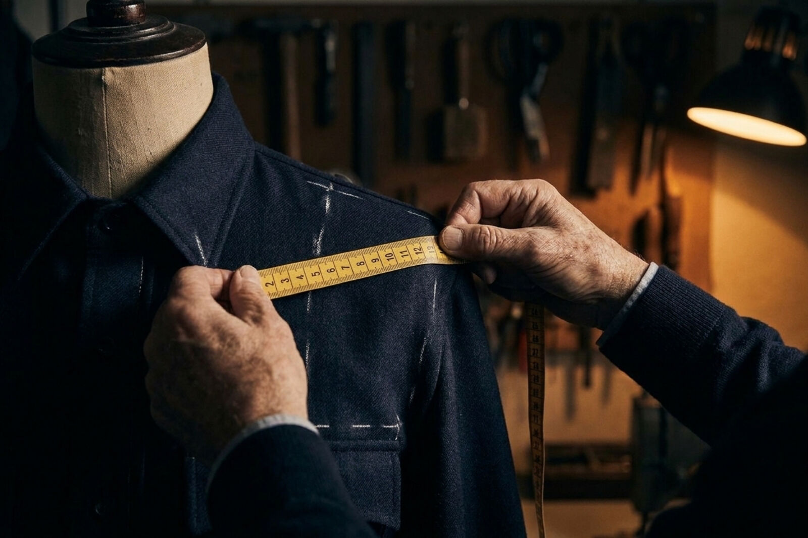Measuring a uniform on a dress form